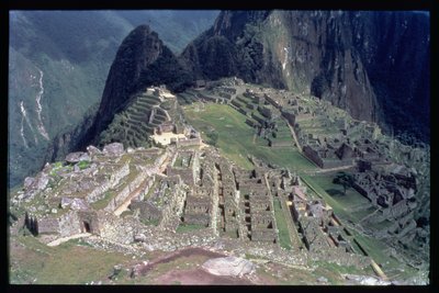 General view of the citadel at Machu Picchu by Incan